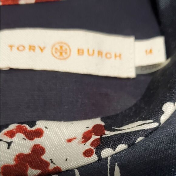 Tory Burch Black & Red Floral Silk & Wool Top - Picture 4 of 5